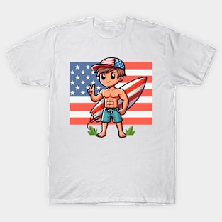 A Whimsical Tribute to American Culture in Cartoon Style T-Shirt T-Shirt